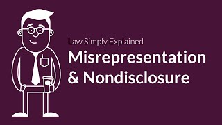 Misrepresentation and Nondisclosure  Contracts  Defenses amp Excuses [upl. by Gio246]