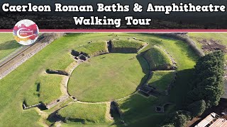 CAERLEON ROMAN BATHS amp AMPHITHEATRE WALES  Walking Tour  Pinned on Places [upl. by Ydorb661]