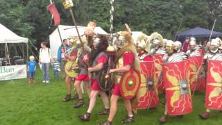 Roman Reenactment at the Amphitheatre in Caerleon Marching In [upl. by Edva]