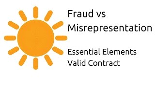 Fraud vs Misrepresentation  Other Essential Elements of a Valid Contract  CA CPT  CS amp CMA [upl. by Anialad]